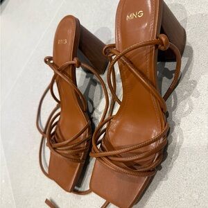 Mango Women's Brown Strappy Sandals